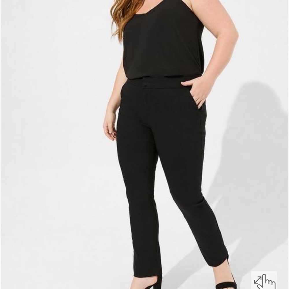 Trouser Straight Deluxe Stretch Mid-Rise Pant SIZE 16 Tall.